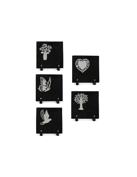 LOT DE 5 PLAQUES GRANIT 20X20CM MOTIF INOX "OFFRE SPECIALE" 