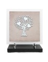 PLAQUE EN GRES CERAME + MOTIF INOX 24X24CM ARBRE