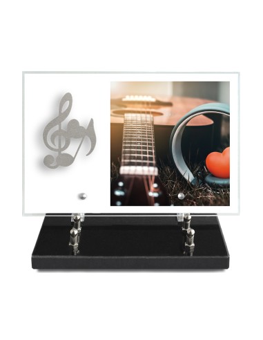 PLAQUE IMPRIMEE 20X30 + MOTIF INOX NOTE MUSIQUE