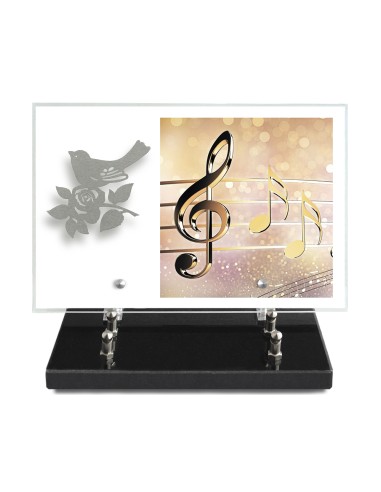 PLAQUE IMPRIMEE 20X30 + MOTIF INOX OISEAU