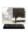 PLAQUE IMPRIMEE 25X35 + MOTIF INOX BLANC OISEAU