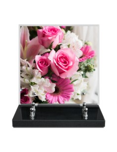 PLAQUE IMPRIMEE 21X21 FLEURS