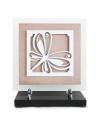 PLAQUE EN GRES CERAME + MOTIF INOX 24X24CM 
