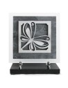 PLAQUE EN GRES CERAME + MOTIF INOX 24X24CM 