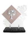 PLAQUE EN GRES CERAME + MOTIF INOX 35X39CM 