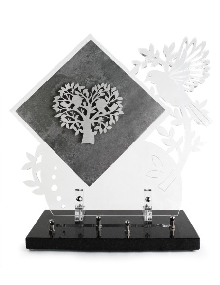 PLAQUE EN GRES CERAME + MOTIF INOX 35X39CM 