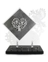 PLAQUE EN GRES CERAME + MOTIF INOX 35X39CM 