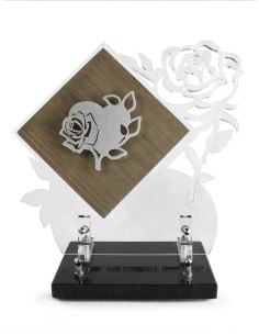 PLAQUE BOIS + MOTIF INOX...