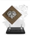 PLAQUE BOIS + MOTIF INOX 27X29CM