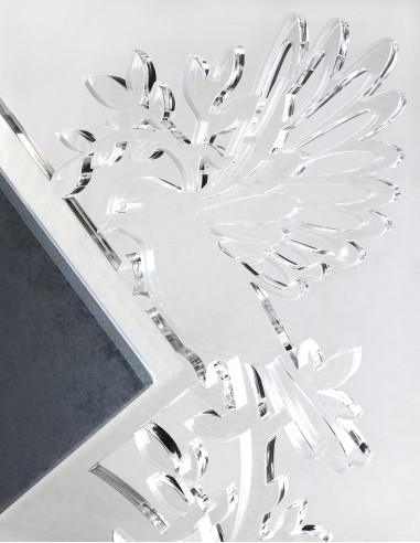 PLAQUE EN GRES CERAME + MOTIF INOX...