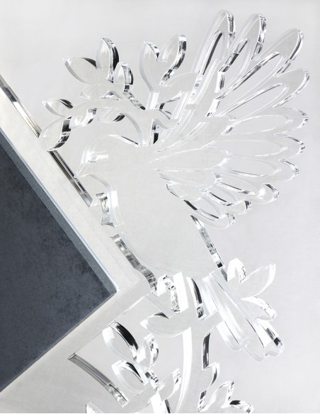 PLAQUE EN GRES CERAME + MOTIF INOX 35X39CM 