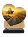 PLAQUE IMPRIMEE DOUBLE CŒUR 23X24 PAYASAGE NATURE