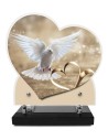 PLAQUE IMPRIMEE DOUBLE CŒUR 23X24 SYMBOLIQUE SPIRITUEL RELIGION