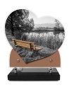 PLAQUE IMPRIMEE DOUBLE CŒUR 23X24 PAYASAGE NATURE