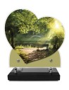 PLAQUE IMPRIMEE DOUBLE CŒUR 23X24 PAYASAGE NATURE