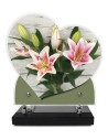 PLAQUE IMPRIMEE DOUBLE CŒUR 23X24 FLEURS