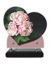 PLAQUE IMPRIMEE DOUBLE CŒUR 23X24 FLEURS