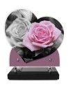 PLAQUE IMPRIMEE DOUBLE CŒUR 23X24 FLEURS