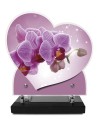 PLAQUE IMPRIMEE DOUBLE CŒUR 23X24 FLEURS