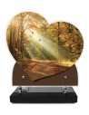 PLAQUE IMPRIMEE DOUBLE CŒUR 23X24 PAYASAGE NATURE