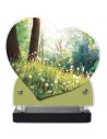 PLAQUE IMPRIMEE DOUBLE CŒUR 18X19 PAYSAGE NATURE