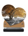 PLAQUE IMPRIMEE DOUBLE CŒUR 18X19 PAYSAGE NATURE