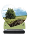 PLAQUE IMPRIMEE DOUBLE CŒUR 18X19 PAYSAGE NATURE