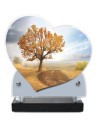 PLAQUE IMPRIMEE DOUBLE CŒUR 18X19 PAYSAGE NATURE