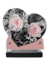 PLAQUE IMPRIMEE DOUBLE CŒUR 18X19 FLEURS