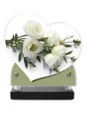 PLAQUE IMPRIMEE DOUBLE CŒUR 18X19 FLEURS