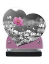 PLAQUE IMPRIMEE DOUBLE CŒUR 18X19 FLEURS