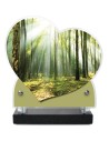 PLAQUE IMPRIMEE DOUBLE CŒUR 18X19 PAYSAGE NATURE