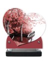 PLAQUE IMPRIMEE DOUBLE CŒUR 18X19 PAYSAGE NATURE
