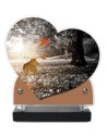PLAQUE IMPRIMEE DOUBLE CŒUR 18X19 PAYSAGE NATURE