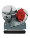 PLAQUE IMPRIMEE DOUBLE CŒUR 18X19 FLEURS