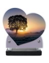 PLAQUE IMPRIMEE DOUBLE CŒUR 18X19 PAYSAGE NATURE