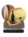 PLAQUE IMPRIMEE DOUBLE CŒUR 18X19 VIGNE
