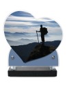 PLAQUE IMPRIMEE DOUBLE CŒUR 18X19 MONTAGNE