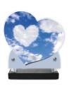 PLAQUE IMPRIMEE DOUBLE CŒUR 18X19 AMOUR/ENFANT/RELIGION