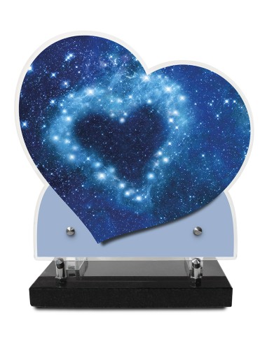 PLAQUE IMPRIMEE DOUBLE CŒUR 23X24 AMOUR/ENFANT/RELIGION