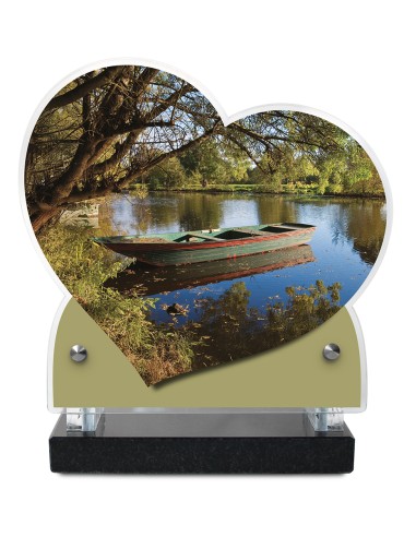 PLAQUE IMPRIMEE DOUBLE CŒUR 18X19 FORETS/RIVIERES