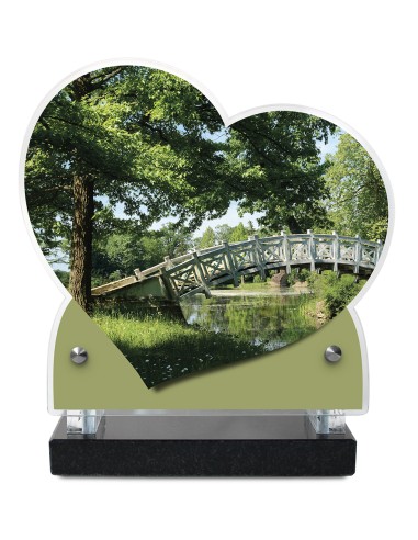 PLAQUE IMPRIMEE DOUBLE CŒUR 18X19 FORETS/RIVIERES