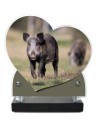 PLAQUE IMPRIMEE DOUBLE CŒUR 18X19 CHASSE/PECHE