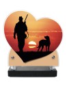 PLAQUE IMPRIMEE DOUBLE CŒUR 18X19 CHASSE/PECHE