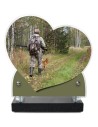 PLAQUE IMPRIMEE DOUBLE CŒUR 18X19 CHASSE/PECHE