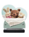 PLAQUE IMPRIMEE DOUBLE CŒUR 18X19 AMOUR/ENFANT/RELIGION