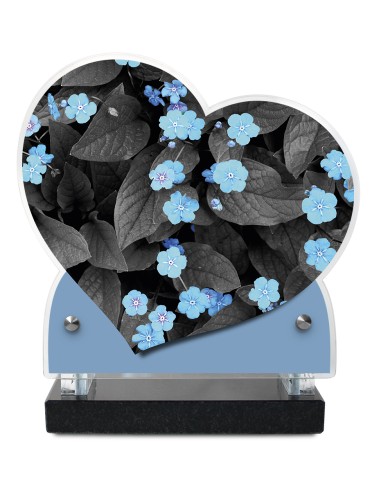 PLAQUE IMPRIMEE DOUBLE CŒUR 18X19 NOIR ET BLANC
