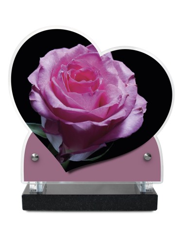 PLAQUE IMPRIMEE DOUBLE CŒUR 18X19 FLEURS