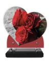 PLAQUE IMPRIMEE DOUBLE CŒUR 23X24 FLEURS