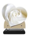 PLAQUE IMPRIMEE DOUBLE CŒUR 23X24 FLEURS
